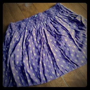 Purple flowing mini skirt